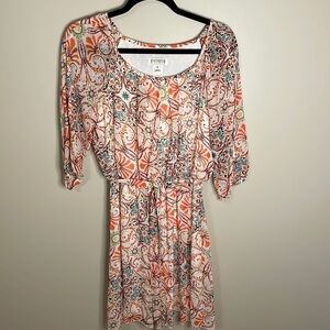 EN FOCUS Women’s 6 Floral Print Half Sleeve Pastel Fairy‎ Ruffled Dress Occasion